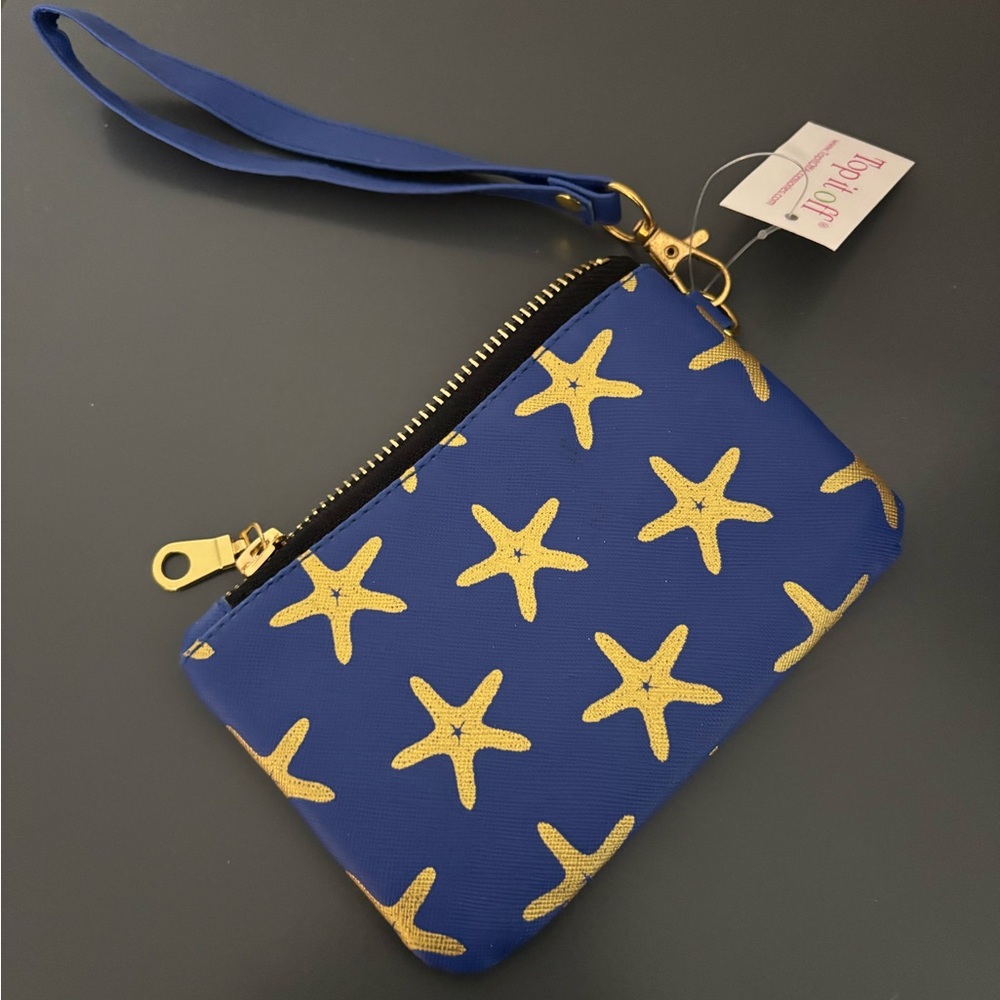 Top It Off Blue Wristlet with Gold Starfish
